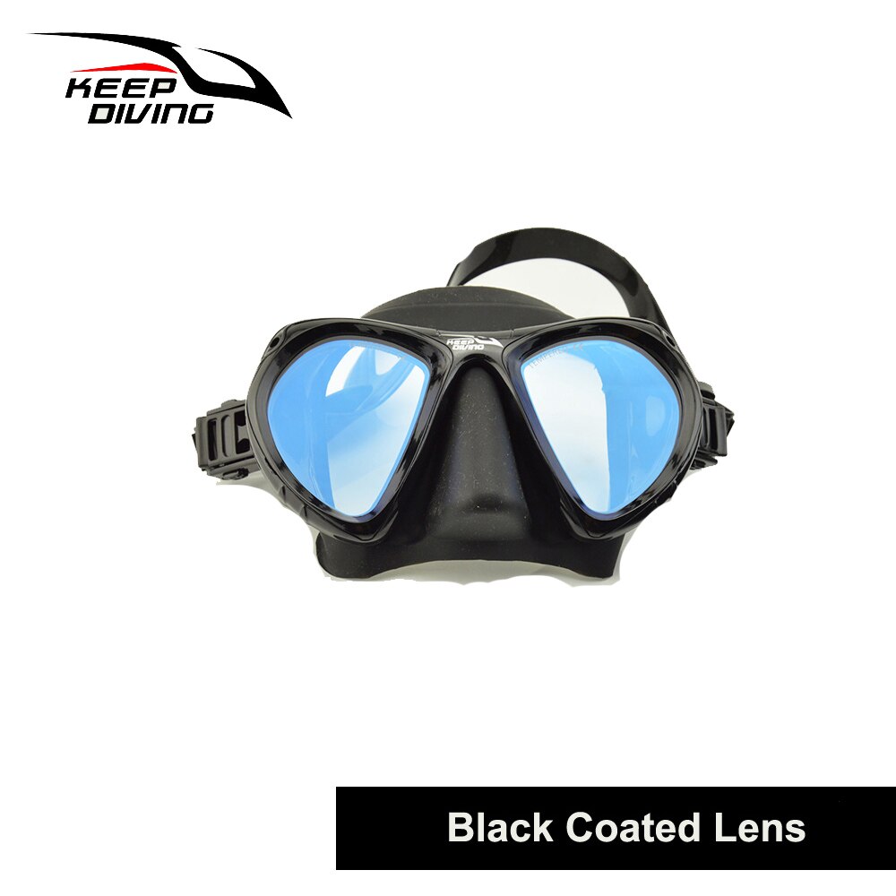 Full-dry Wide View Scuba Diving Mask Dive Mask for Adults for adult Scuba Diving Mask: Black Coated Lens
