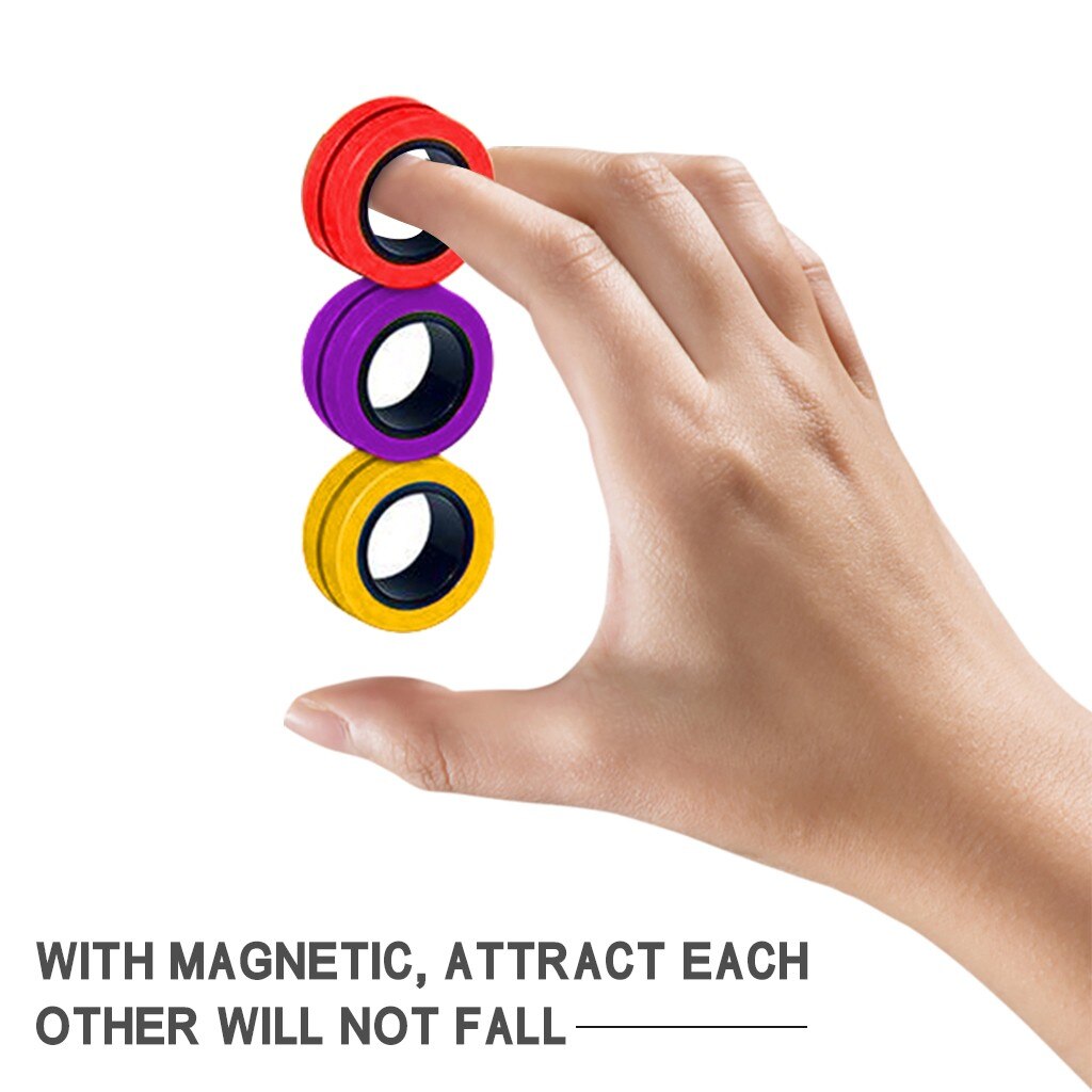 Anti-stress Magnetic Rings Fidget Unzip Toy Magic Ring Props Tools Children Magnetic Ring Finger Spinner Ring Adult Toys