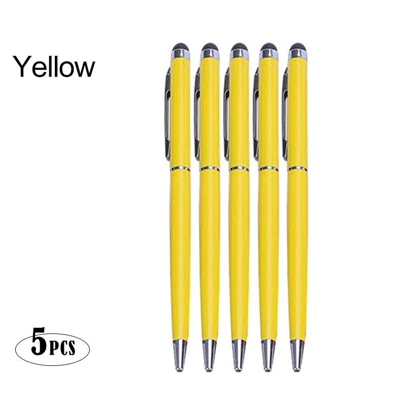 Metalen Balpen Stylus Pen Touch Pen Voor Mobiele Telefoon Elektrostatische Accessoires Universele Tablet Potlood Android Ipad: YELLOW