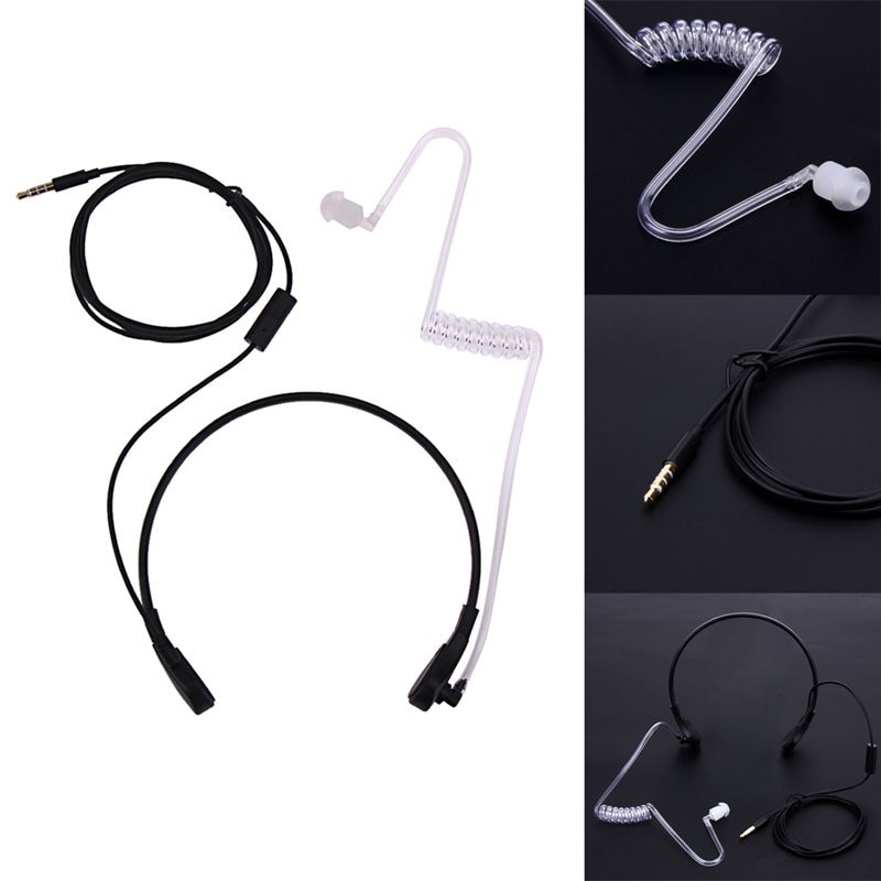 1pin 3.5mm Throat Mic Microphone Covert Acoustic Tube Earpiece Headset For Samsung/HTC/LG/Blackberry/MOTORO Smart Phone Earphone