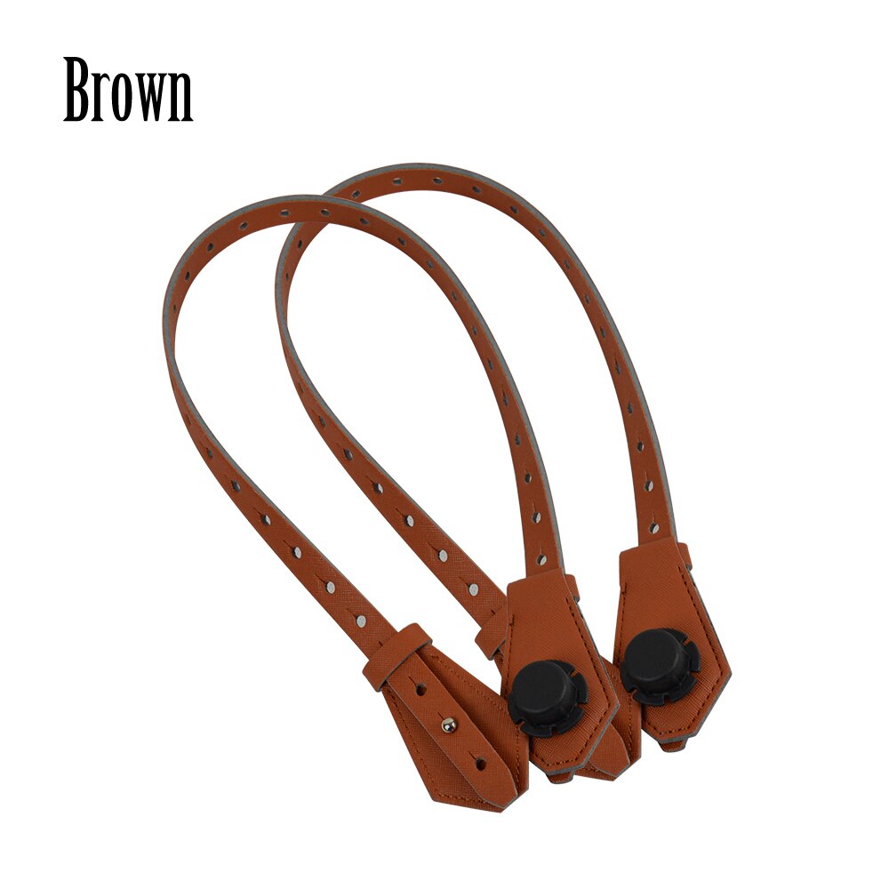 tanqu Porous Bidirectional Adjustable Length Flat Leather Belt Handle with Clasp for Obag Basket Bucket City Chic Handbag O Bag: Brown