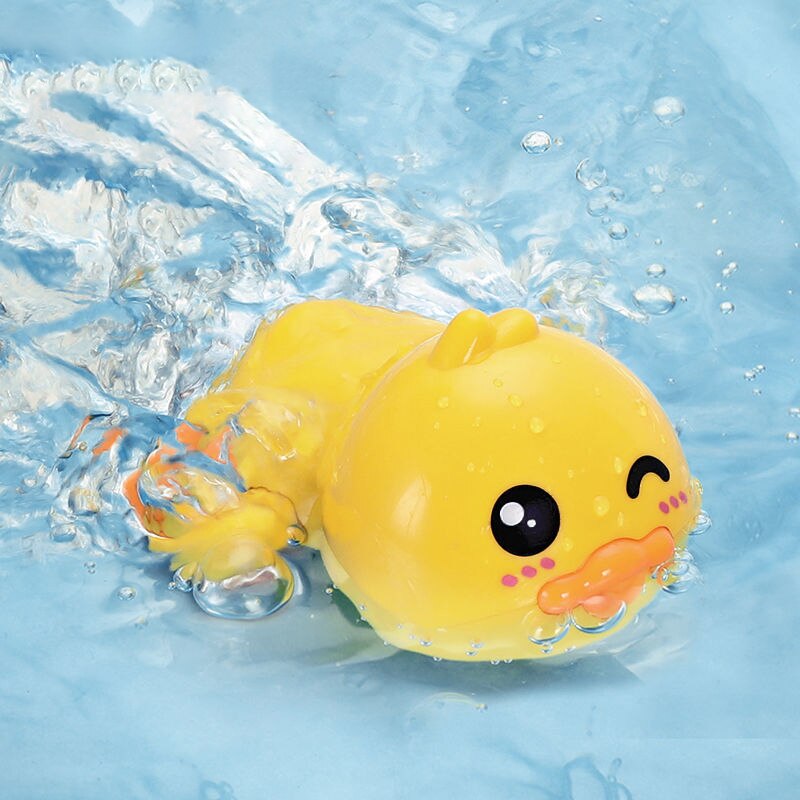 Summer Bathroom Bath Shower Baby Clockwork Swimming Children Play Water Cute Little Duck Bathing Bathtub Toys For Kid: Wink