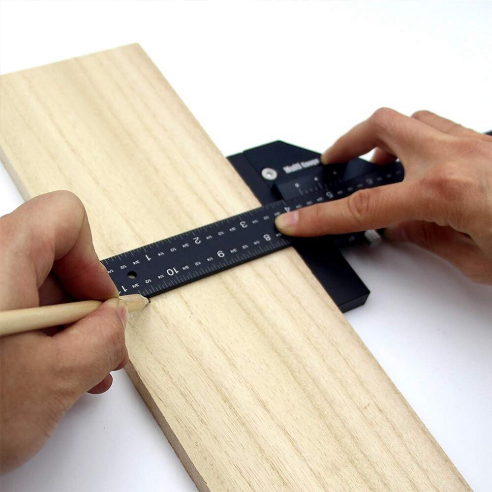 T-shaped Marking Ruler Multifunction Woodworking Marking Tool DIY High-precision T Type Woodworking Gauge Carpenter Rulers Black