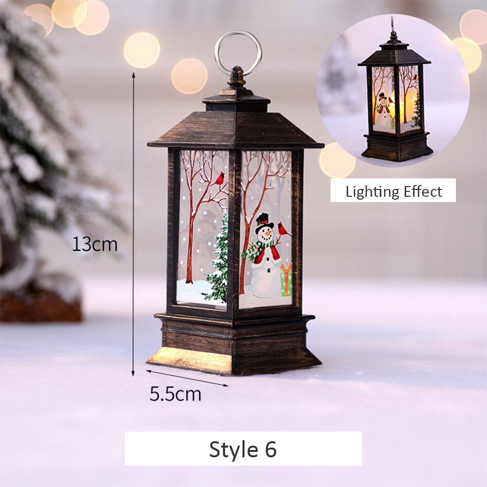 Juleflamme lys led lys elg/sne/julemand mønster bolig dekoration hængelampe