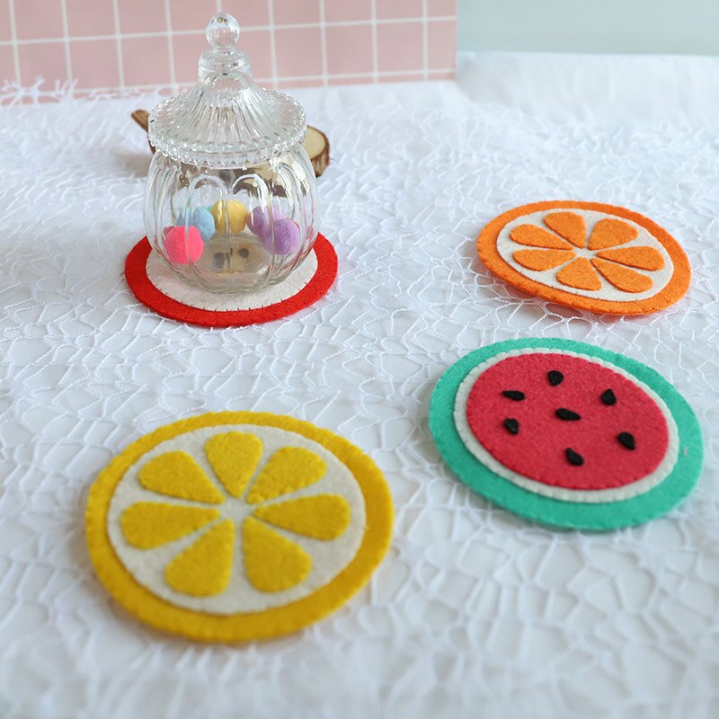 Meian Onvoltooide Handgemaakte Vilt DIY Craft Coaster Vruchten Sets Kinderkamer Bureau Decoraties Fotografie Props Decoraties Kits