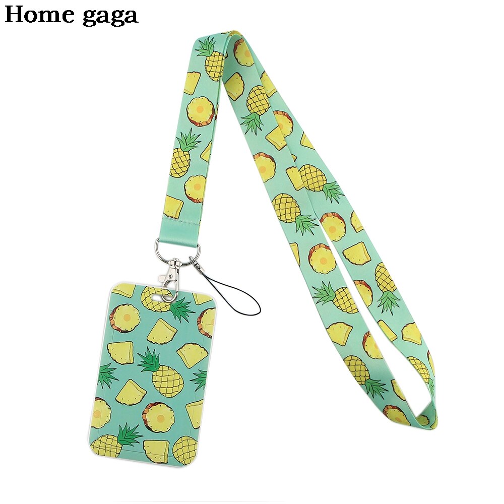 DB326 Homegaga Fruit Ananas Nekkoord Lanyards Id Badge Kaarthouder Sleutelhanger Mobiele Telefoon Strap Lint Singels Ketting