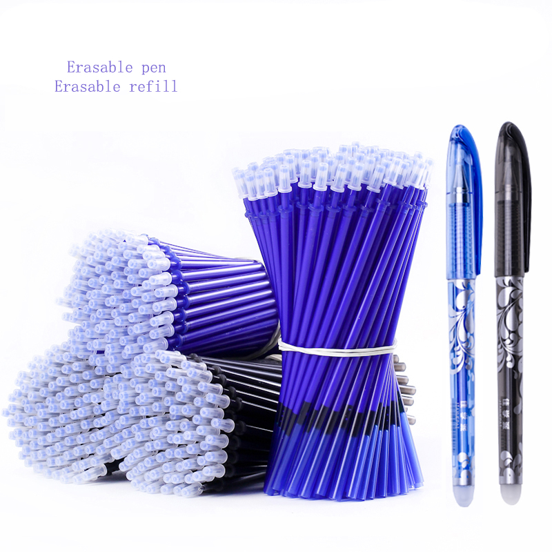 20 Pcs/Set Erasable Pen Refill gel pen 0.5mm Rod Magic Blue Black Ink Erasable Pen School Stationery Writing Tool