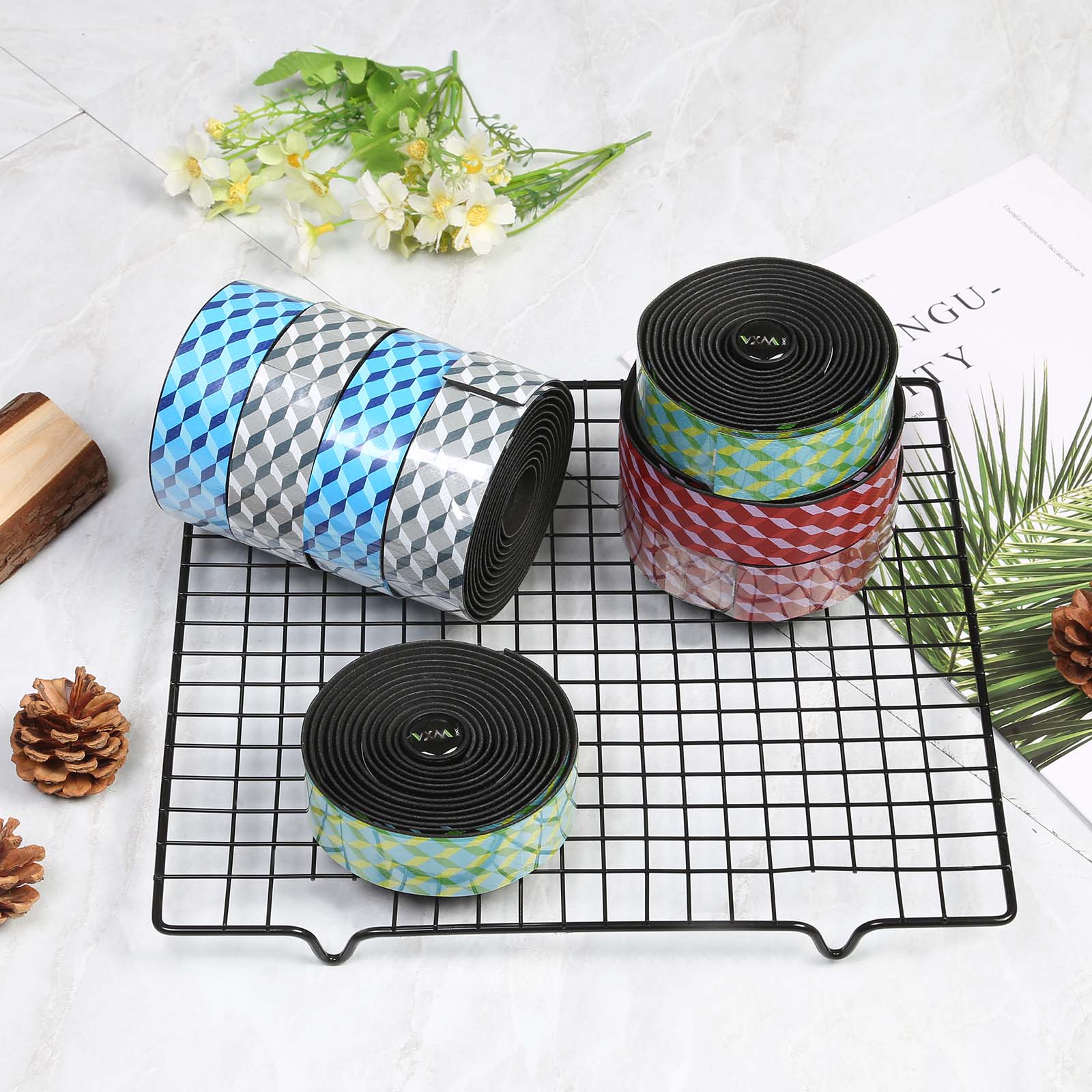 Sykkelstyretape med 2 -stangs plugg landeveissykkel eva bartape vanntett star fade tape wrap sykkeltilbehør 4 farger