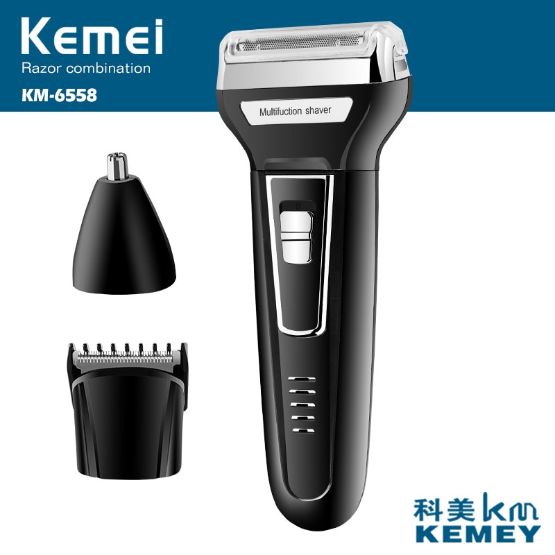 110-240v kemei oplaadbare 3 in- in-1 elektrische scheerapparaten, elektrisch scheerapparaat, scheerapparaat voor mannen, neustrimmer, baardtrimmer, haartrimmer