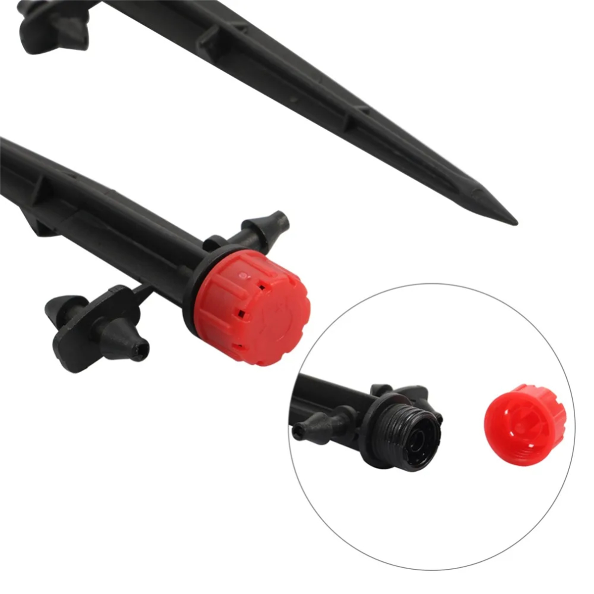 Dispositif de micro-pulvérisation d'irrigation de jardin, gouttes rouges réglables branchées au sol, flèche goutte à goutte à cercle complet, résistant à 360, 8 trous, 10 pièces, 100 pièces