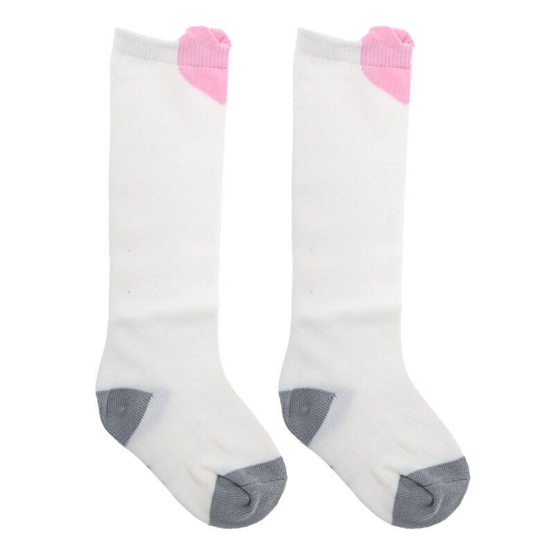 Heart Baby Socks Long Kids Children Girls Winter Warm Soft Blend Cotton: Pink