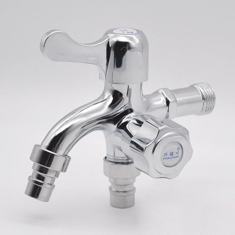 Double Switch Faucet Washing Machine Faucet Double Head Multifunctional Laundry Room Tap Bathroom Accessories: Default Title