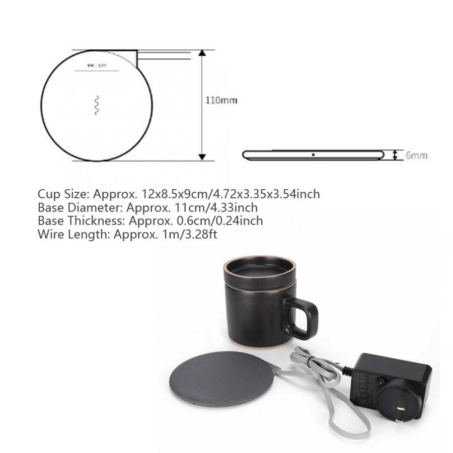 Cup Warmer Heater Pad Draadloos Opladen Constante Temperatuur Cup Verwarming Coaster Mat Thermische Isolatie Koffie Mok Warmer
