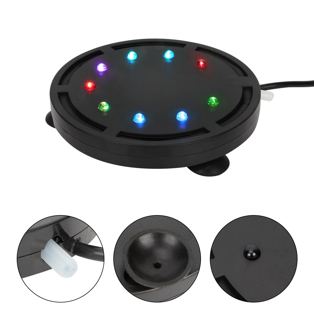 Q9/Q12 Aquarium Air Stone Bubble Light Submersible Fish Tank Air Bubbler LED Light Air Pump Bubble Stone Lamp for Decoration