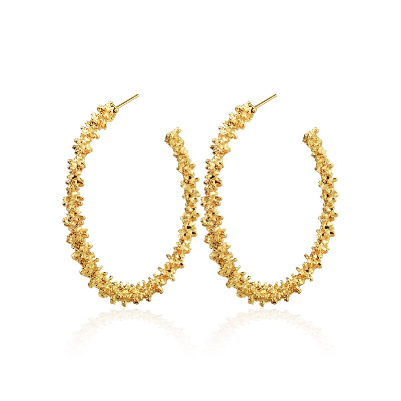 BICUX Vintage Earrings For Women Gold Round C Geometric Statement Earring Metal Earring Hanging Jewelry