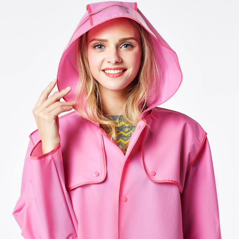 Adulte hommes femmes long eva épais vêtements de pluie universel imperméable poncho randonnée randonnée imperméable à capuche