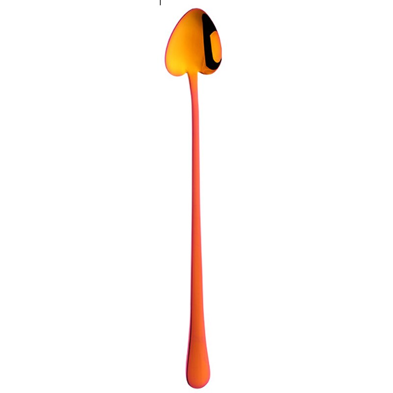 1 Pc Rvs Dessert Lepel Lange Steel Ice Scoop Kleine Koffie Lepels 8 Kleuren Mooie Servies voor Kit party Tools: Rainbow no.3-1pc / S 15.5(cm)