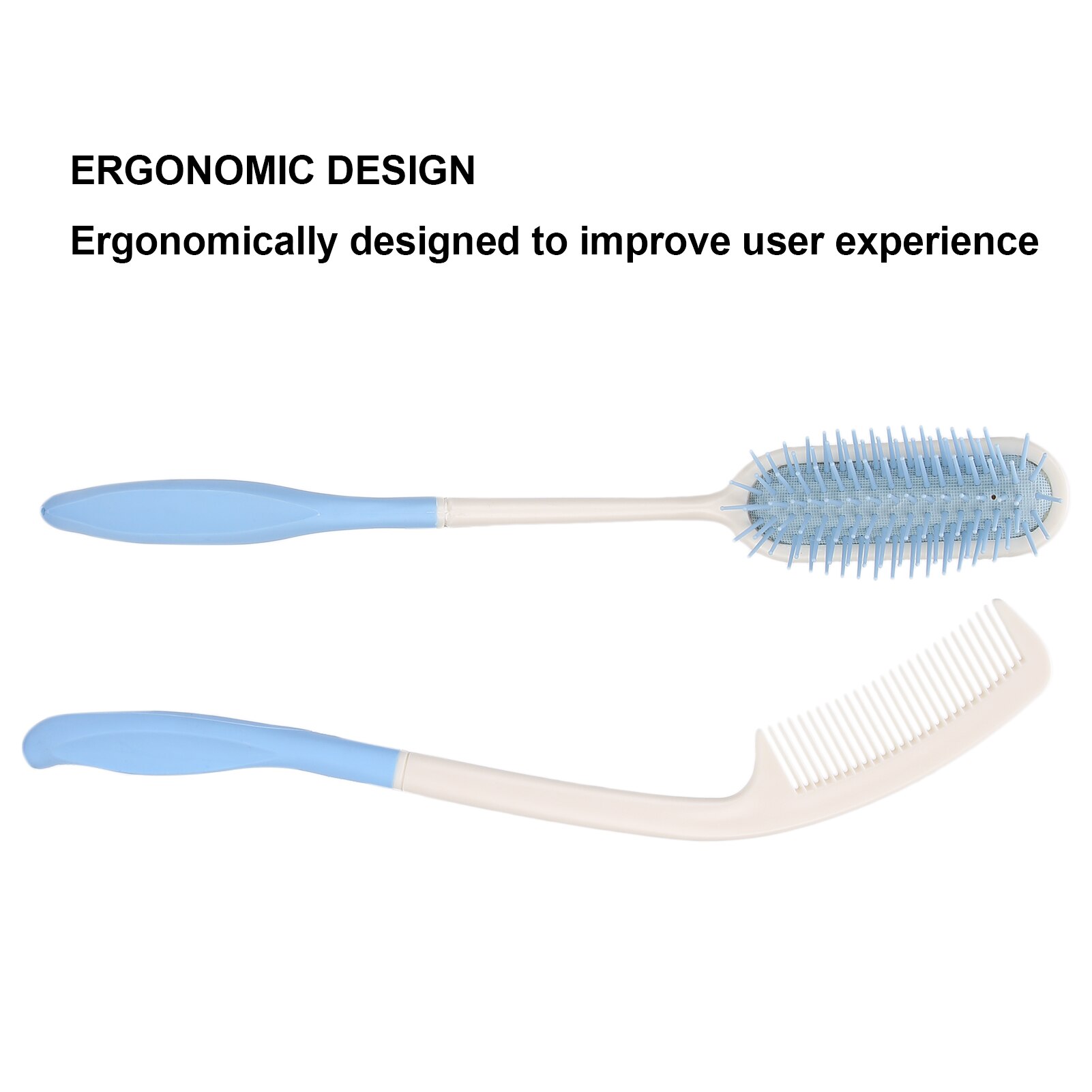 2pcs Dressing Aids Extra Long Hair Brush Elderly Long Handled Comb Air Cushion Hairbrush for Disabled Putting On And Taking