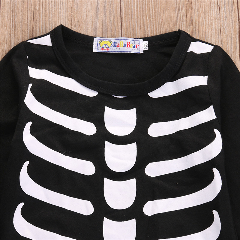 Winter Halloween Children Romper Clothes Newborn Baby Boy Girl Halloween Rompers Cotton Skeleton Costume Clothes Outfit