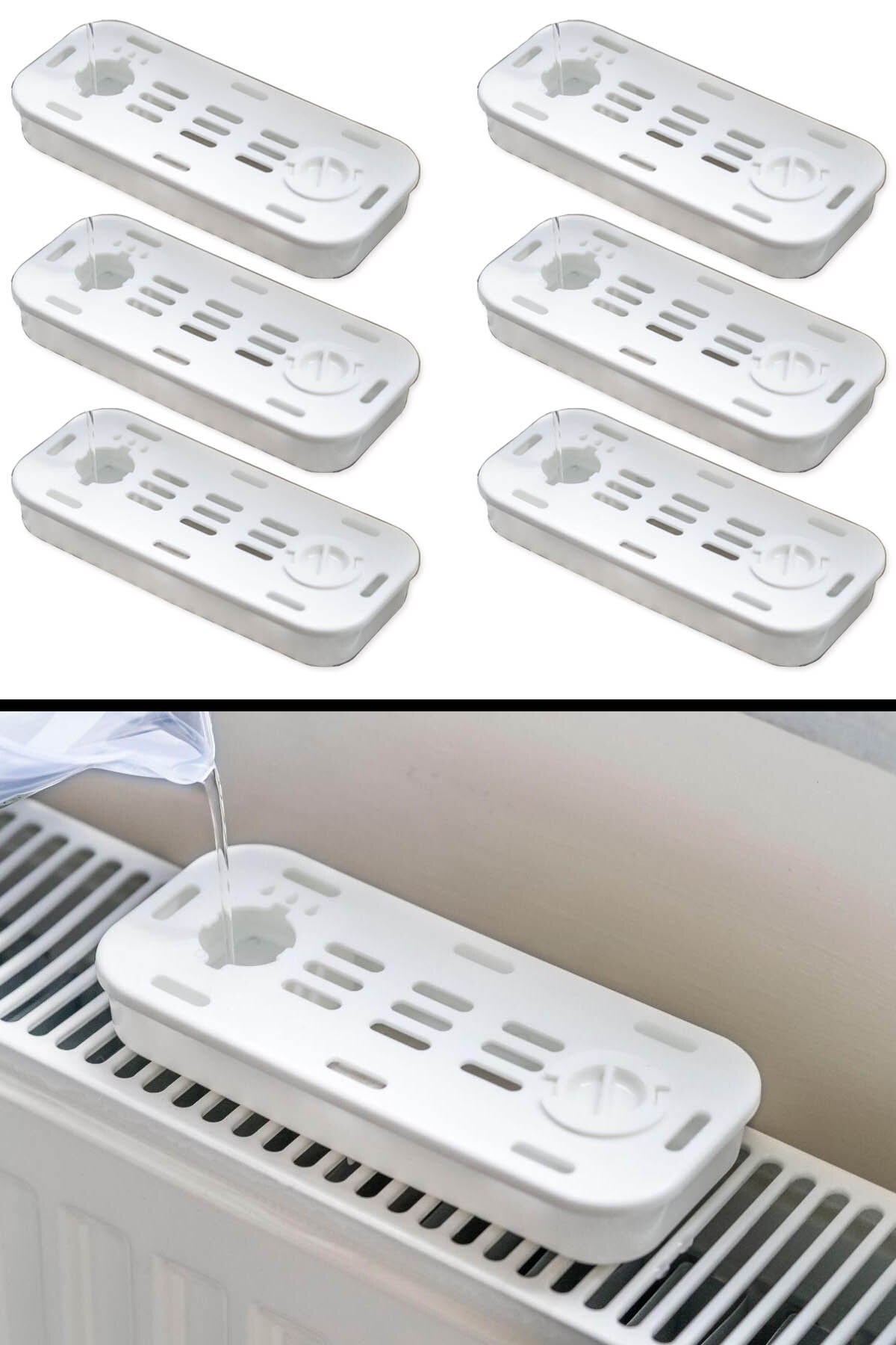 Radiator luftfugter vandbeholder med parfume kammer fordampe vand til dit værelse med metalkonduktorsæt  of 6