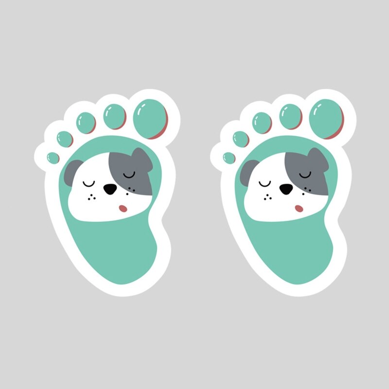 30 Pairs Cartoon Kids Floor Stickers Self-Adhesive Decals Social Distance Cute Footprint Decor for Room Party Nursery