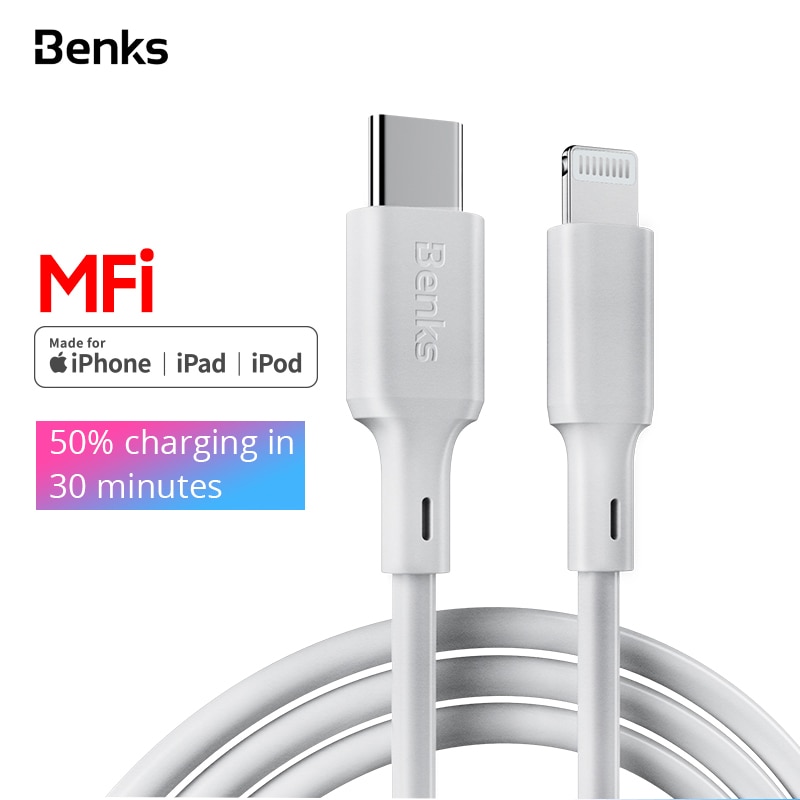 Benks MFi PD Kabel Typ C Für Apfel Hafen Schnelle Ladekabel Für iPhone X/Xs/Xr/ 8 Plus PD Energie Adapter USB C Kabel Für iPad Profi