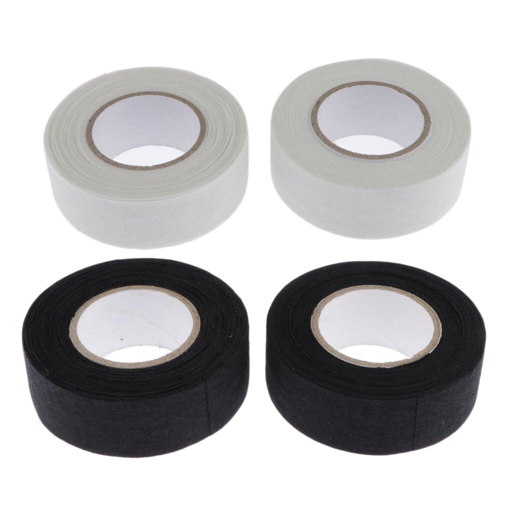 4 Rolls Premium Ice Hockey Stick Tape Cloth Grip Wrap White Black