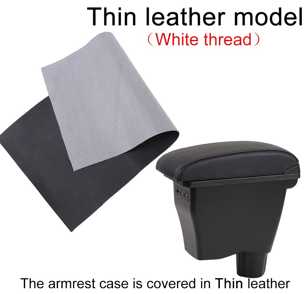 for smart fortwo armrest box universal car center console smart forfour caja modification double raised with USB No assembly: thin white