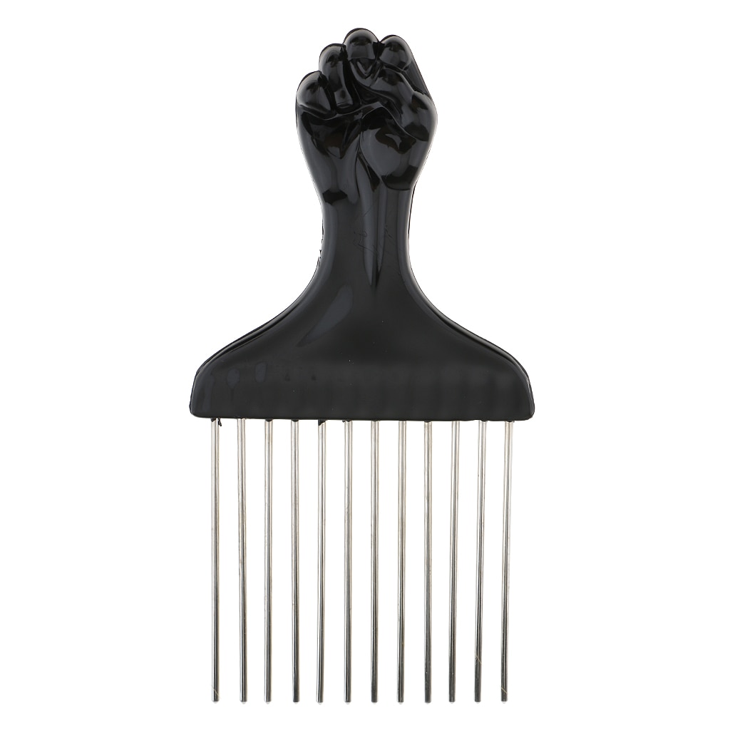 Schwarz Faust afro wählen Metall Breite Zähne Haar Kamm Für Volumizing Haar Styling Entwirren Kamm Anti-statische Kamm Pinsel