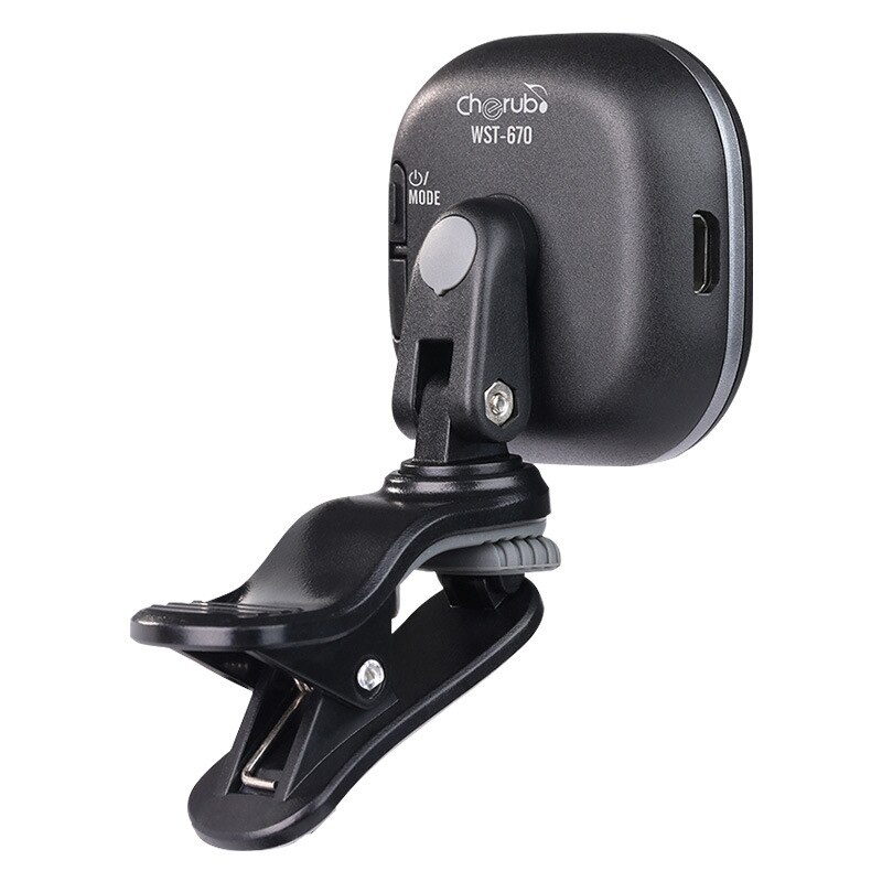 Cherub WST-670 accordeur de guitare électrique pince à pédale Mini écran LCD accordeurs chromatiques rechargeables USB pour guitare violon ukulélé