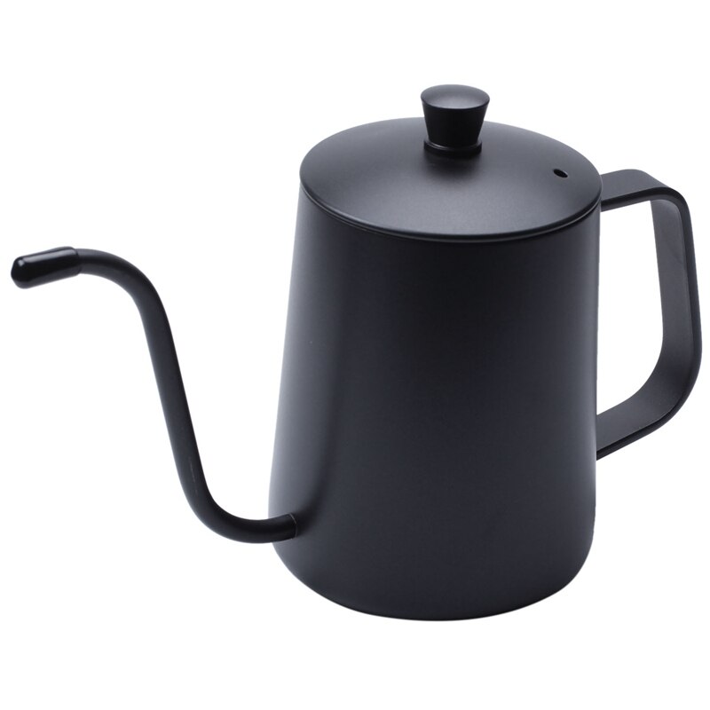 Stainless Steel Mounting Bracket Hand Punch Pot Coffee Pots With Lid Drip Gooseneck Spout Long Mouth Coffee Kettle Teapot- 600Ml