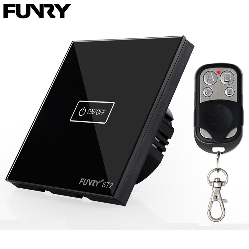 Original Funry ST2 1 Gang Interruptor de Pared Interruptor Táctil Capacitiva de Lujo Templado Superficie De Cristal A Prueba de agua/A Prueba de Fuego Control Remoto