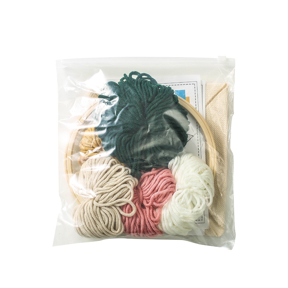 Landscape Easy DIY Punch Needle Embroidery Kit with Hoop Cross Stitch Set for Beginner Handmade Sewing Art Craft Home Decor