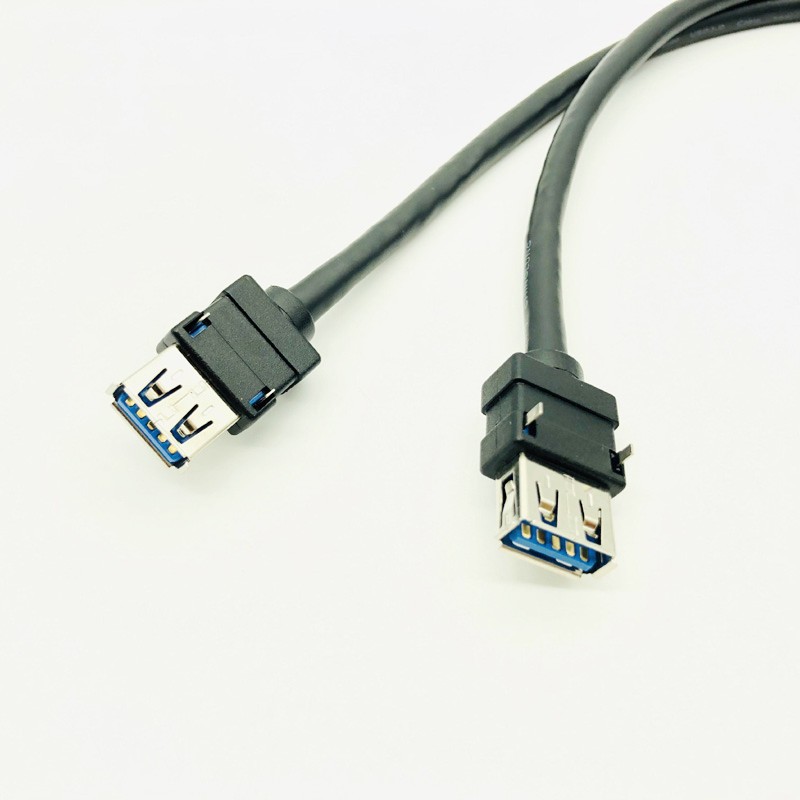 Cable de panel frontal USB 3,0 Cable conector USB USB 3,0 de alta velocidad de 20 pines a puertos duales Hub USB3.0 con pie fijo para computadora PC