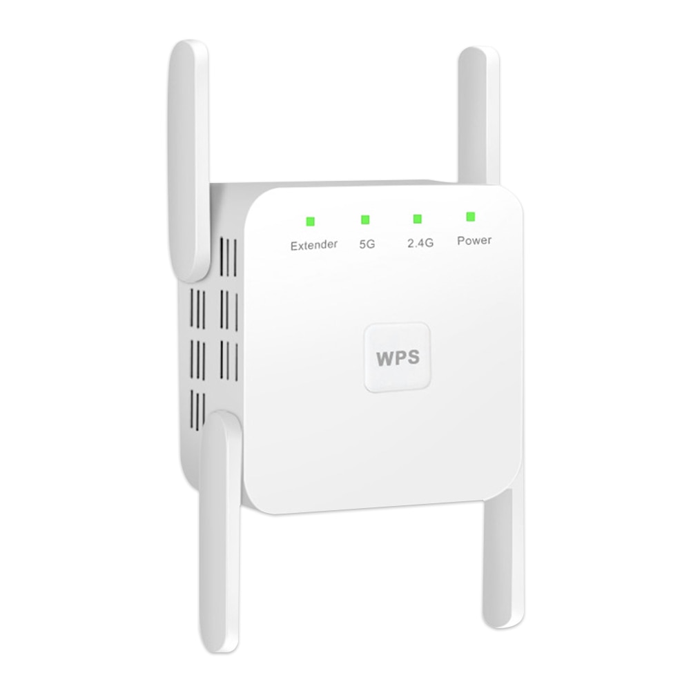 Repetidor amplificador de señal WiFi de 1200M, punto de acceso de 4 antenas, enchufe europeo para suministros de ordenador de oficina