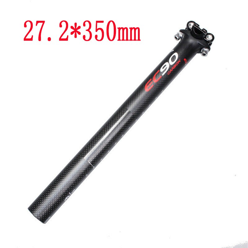 EC90 Carbon Fiber Seatpost Ultralight 27.2/30.8/31.6mm Road Mountain Bike Seat Post 350mm 400mm Bicycle Seat Tube Bike Part: WHITE
