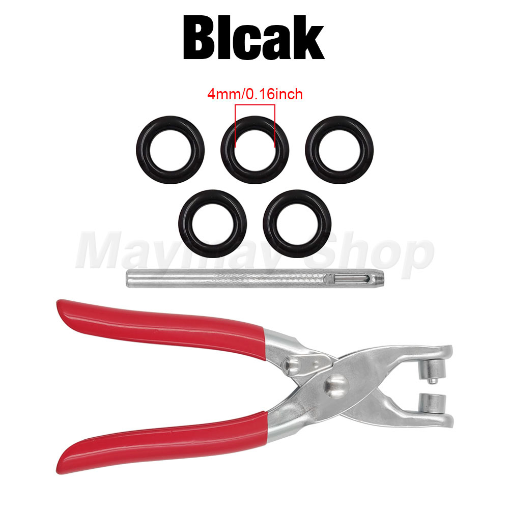 200 Sets Metal Eyelet Grommet Eyelet With Install Plier Set Eyelets Grommet Tool For DIY Leathercraft Shoes Belt Cap Bag Clothes: Transparent