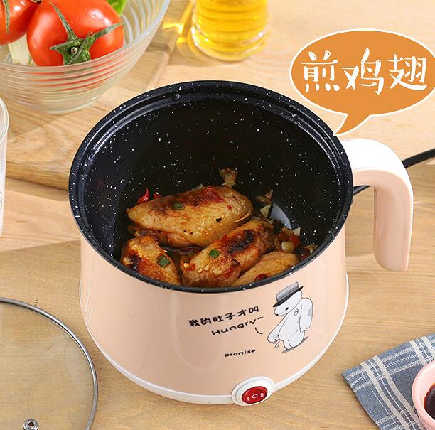 Student single rice cooker multifunctional Cooking pots mini low power Pots for kitchen non-stick liner steamer pot: Khaki 1.8L