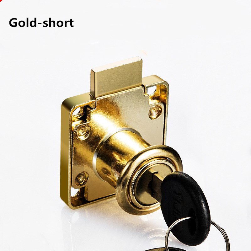 Lade Sloten Met 2 Sleutels Lock Meubilair Hardware Deur Kabinet Lock Voor Bureau Brief Box 3 Kleuren Cam Sloten: Gold-short
