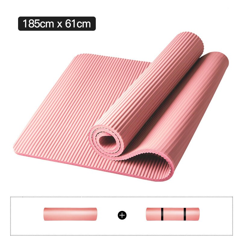 NBR 10mm 15mm di spessore tappetino Yoga coperta antiscivolo casa palestra Sport Esterilla salute perdere peso Fitness Mat s esercizio Pad per le donne: Colore rosa / 15mm