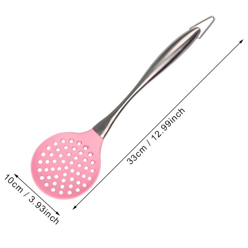 Multi-Purpose Food Grade Silicone Cooking Tool Kitchen Necessary Egg Beaters Colander Kitchenware Baking Silicagel Cookware Item: Pink spoon C