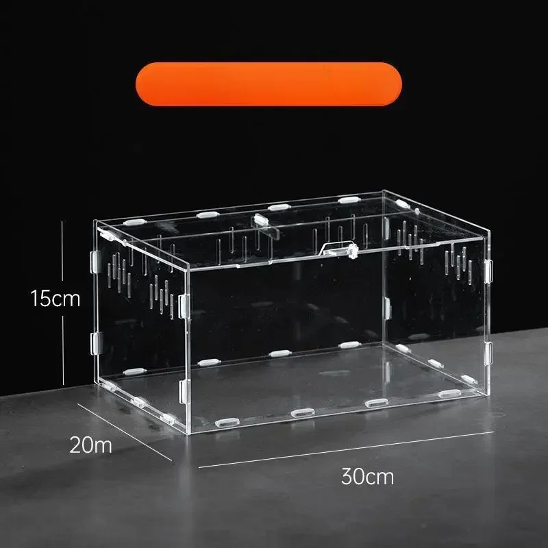 Acrílico transparente réptil terrário caixa de reprodução gaiola tartaruga nano arboreal tarântula gabinete querido dragão répteis habitat: Verde exército