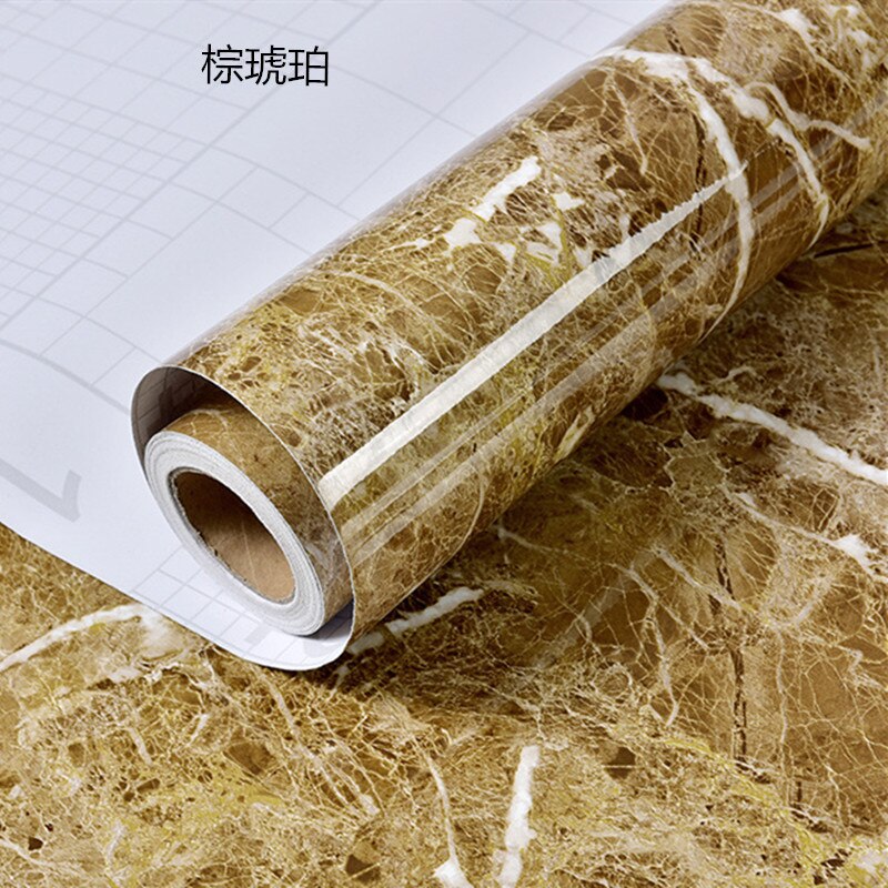 Marble Wall Sticker Waterproof PVC Self Adhesive Wallpaper Heat Resistant Kitchen Countertops Table Furniture Cupboard Wallpaper