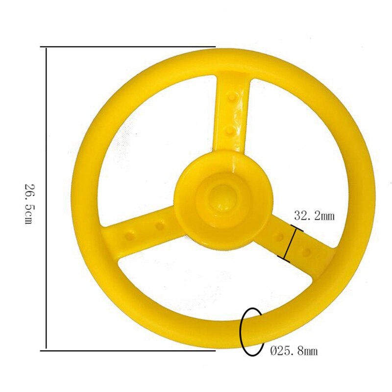 Yellow Plastic Steering Wheel Children's Game Small Steering Wheel perfect for Kids Children Climbing Frame Tree House Play Hous