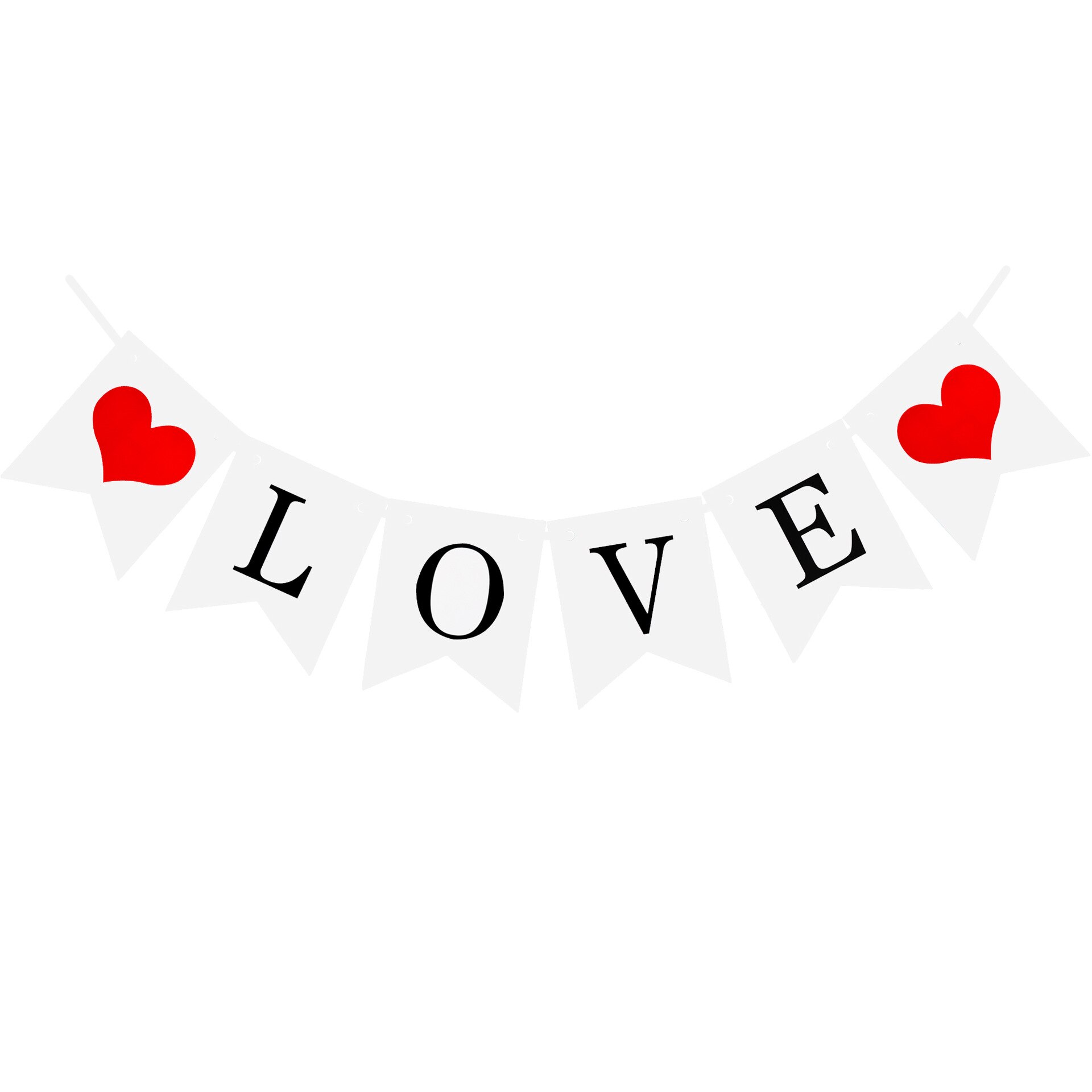 Banderole en papier 1 ensemble | Banderole, je t'aime, drapeau fanion, bannière pour mariage, fournitures pour amants, décoration joyeux valentin: 3
