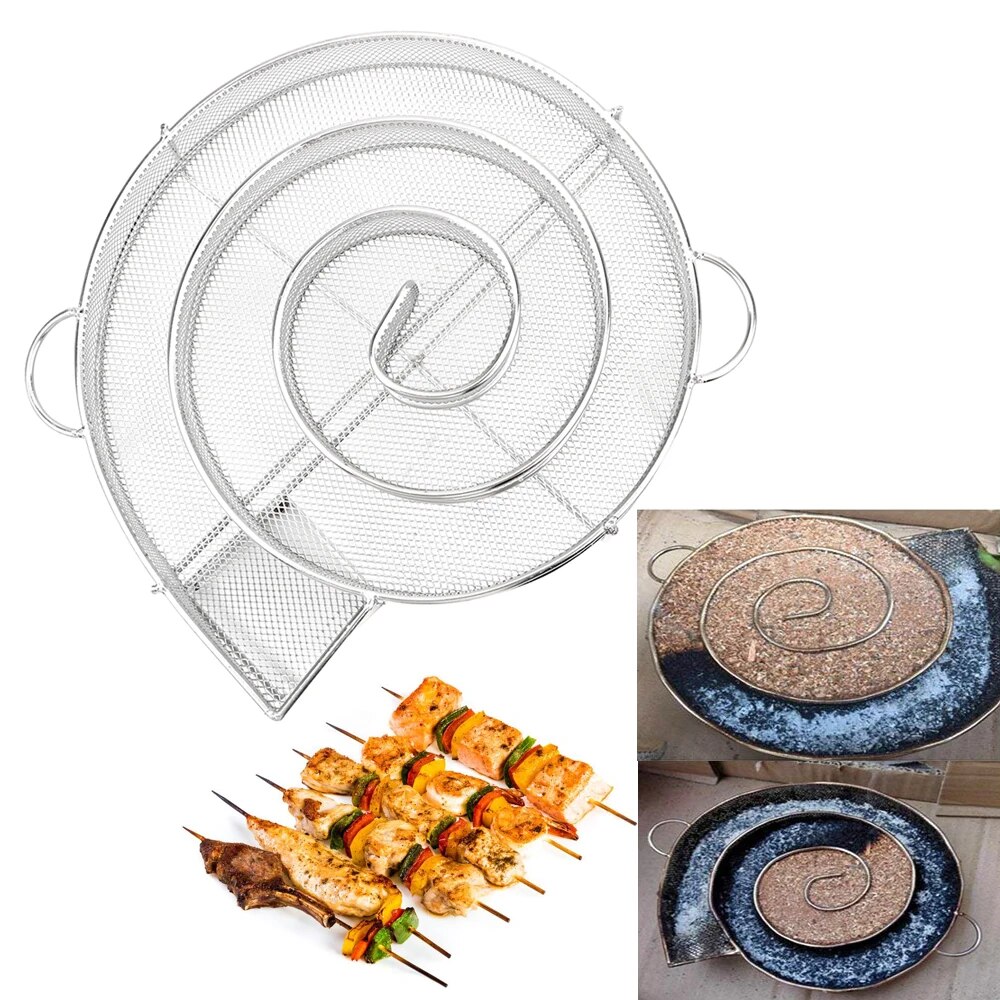 Mini grill laks bacon fisk hjemmeryger generator træflis stål grill bqq ovn plade stegekomfur kødværktøj