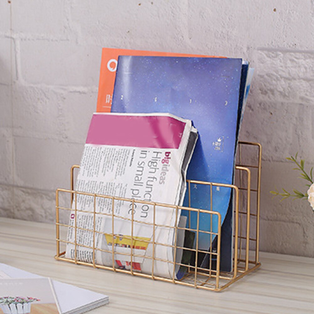 Book File Stand Iron Desktop Multi-layerBook File Stand Magazine Rack Cosmetic Storage Rack DU55