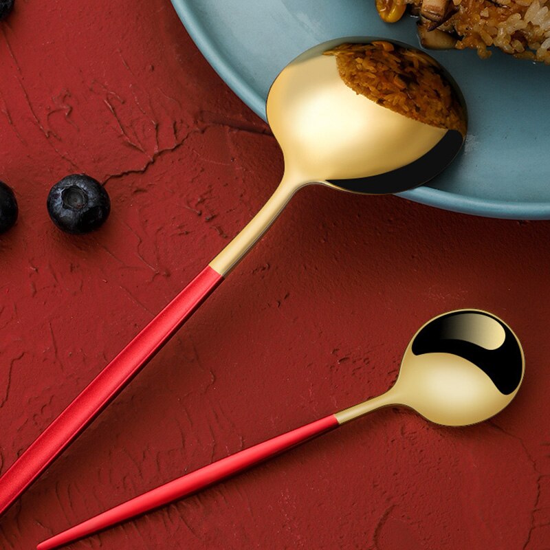 4Pcs Dinnerware Set Stainless Steel Cutlery Set Mirror Silverware Knife Fork Spoon Tableware Flatware Set Kitchen Party Utensils