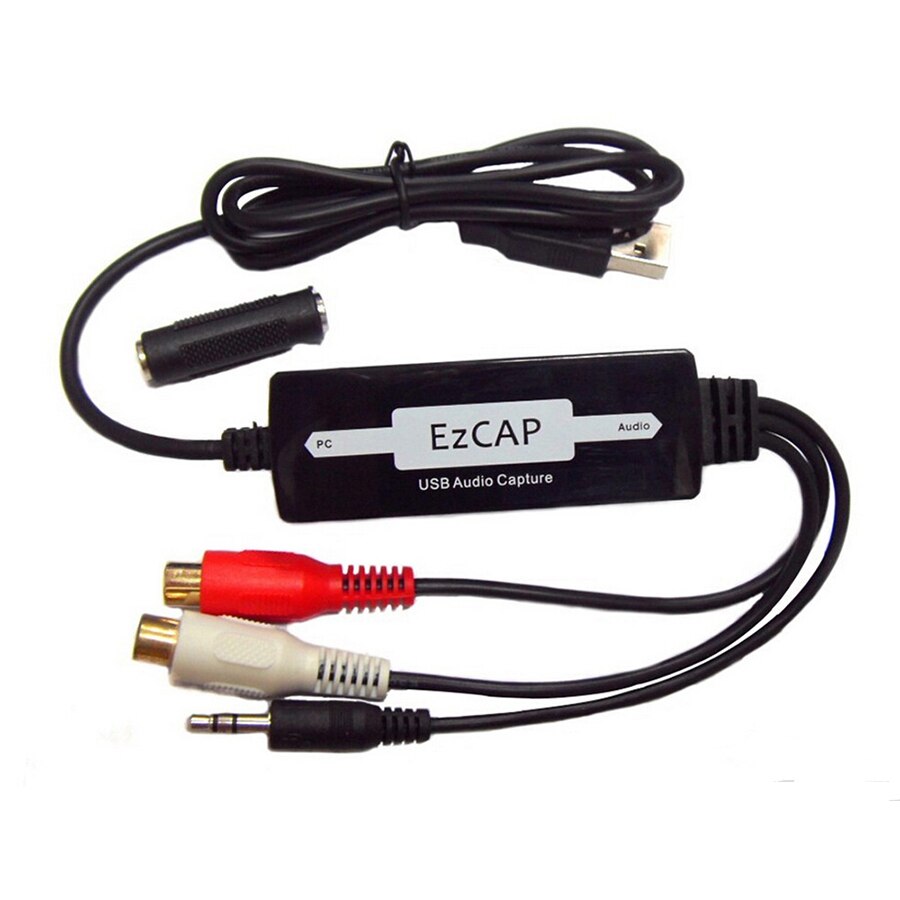 EZCAP USB Audio Capture Cassette To CD/MP3 Converter MP3 WMA WAVE Recorder Edit Audio to Digital RCA R/L 3.5mm audio input