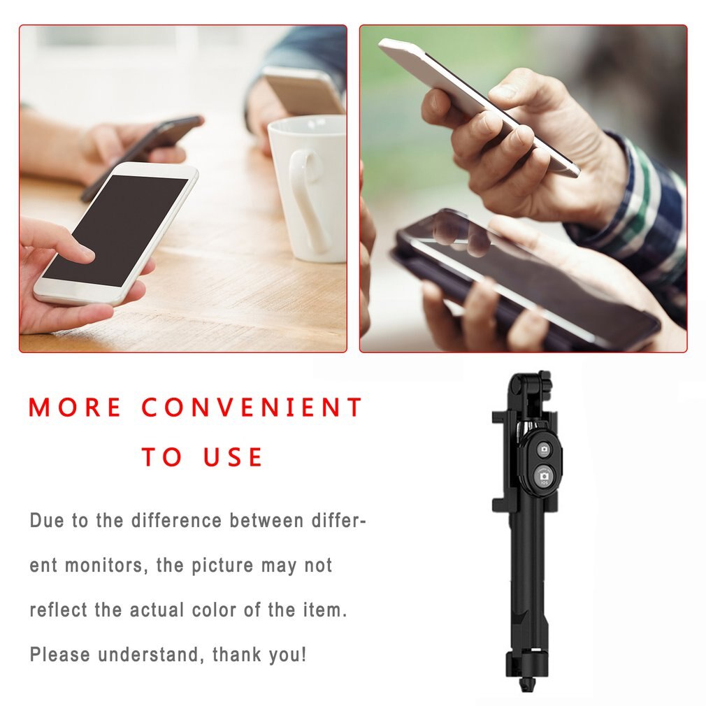 Tripod Selfie Stick Mobilholder med Fjernbetjening til Android iOS